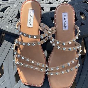Spiked beige and silver Steve Madden Sandals